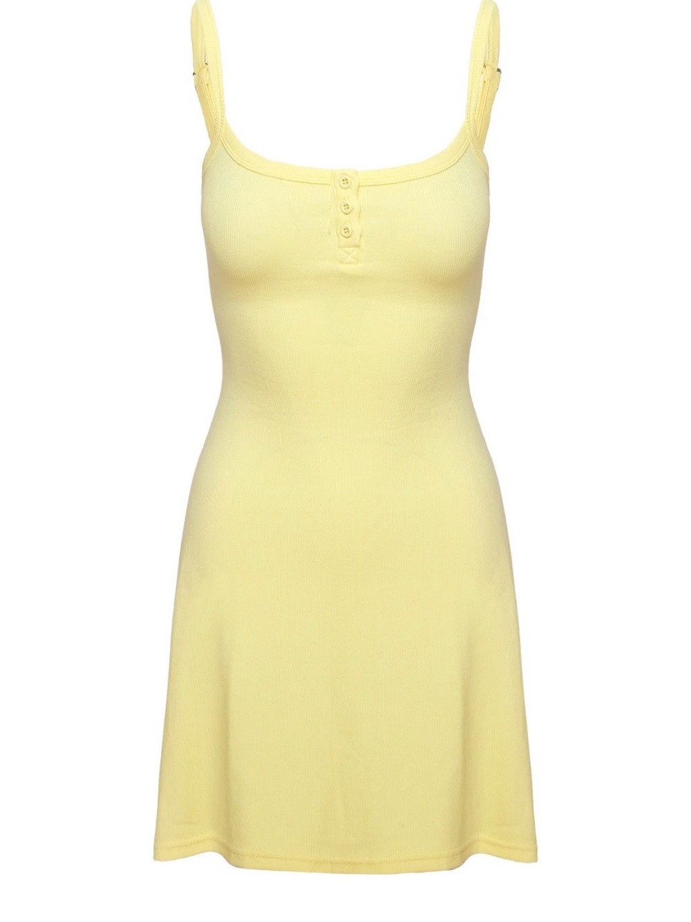 Sunny Yellow Ribbed Tank Mini Dressšš» - Picture 4 of 4